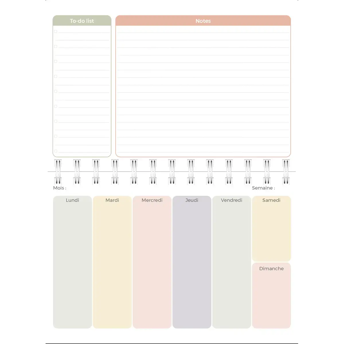 Agenda hebdomadaire Quovadis - 17x12cm