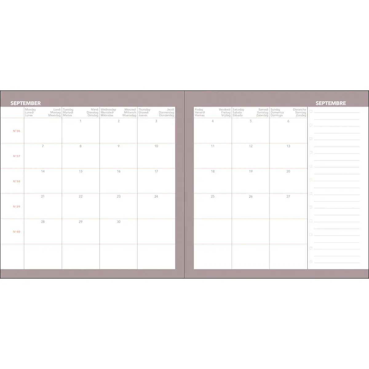 Agenda semainier AFFAIRES COLOR ML Ella - 10x15 cm - Beige - Décembre à décembre - QUO VADIS