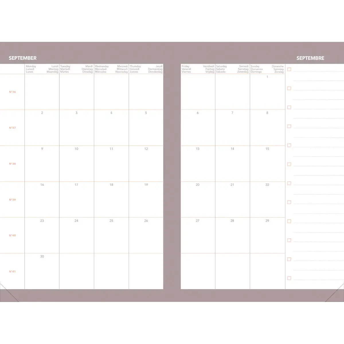 Agenda semainier AFFAIRES COLOR ML Ella - 10x15 cm - Beige - Décembre à décembre - QUO VADIS