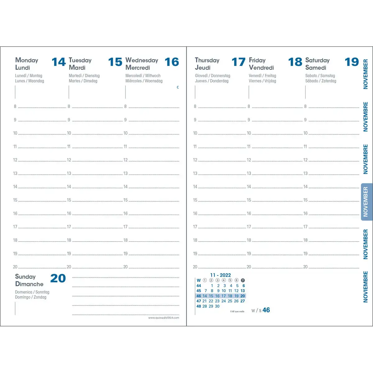 Agenda semainier AFFAIRES COLOR ML Ella - 10x15 cm - Beige - Décembre à décembre - QUO VADIS
