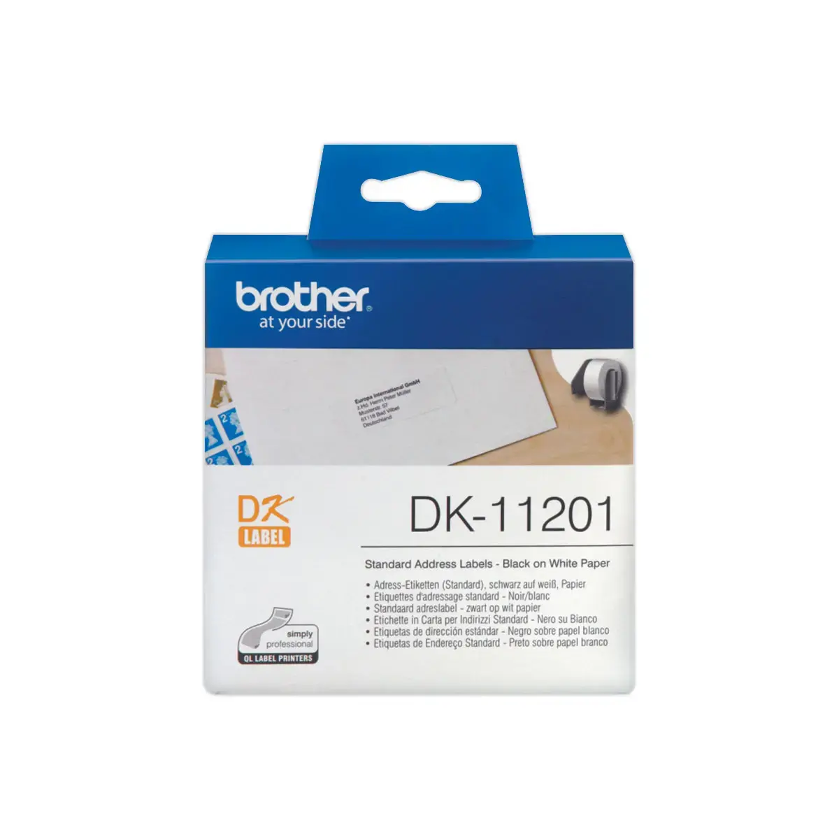 Rouleau d'étiquettes QL BROTHER 29x90mm 400 étiquettes DK11201