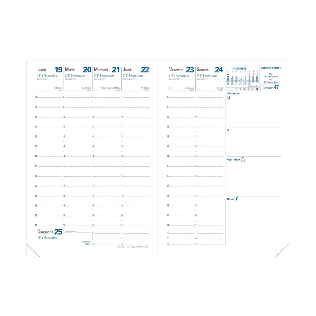 Agenda semainier AFFAIRES COLOR ML Ella - 10x15 cm - Beige - Décembre à décembre - QUO VADIS