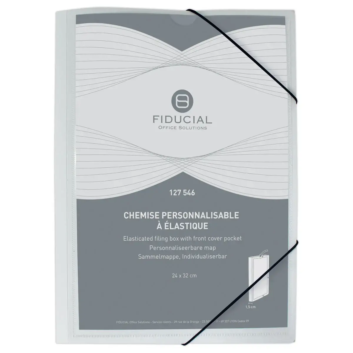 Chemises à élastiques en polypropylène - Personnalisable - Blanc