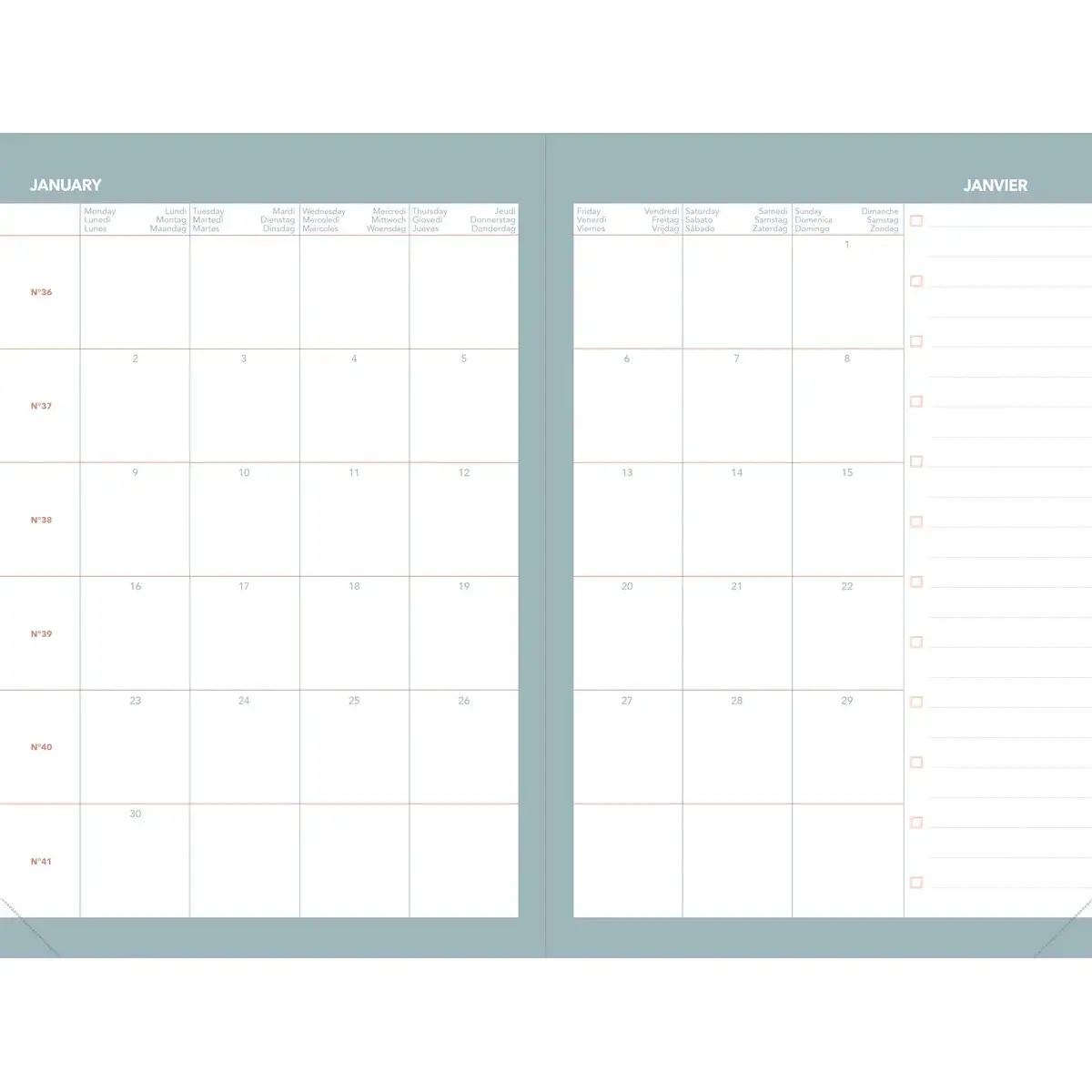Agenda semainier QuoVadis MINISTRE COLOR ML Pastel - 16x24 - Vanille 