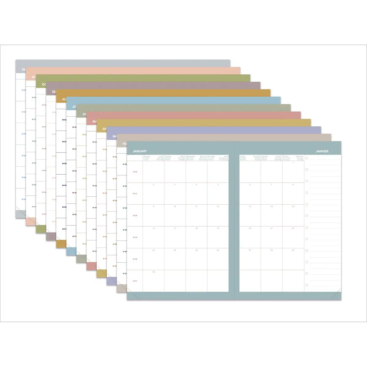 Agenda semainier QuoVadis MINISTRE COLOR ML Pastel - 16x24 - Vanille 