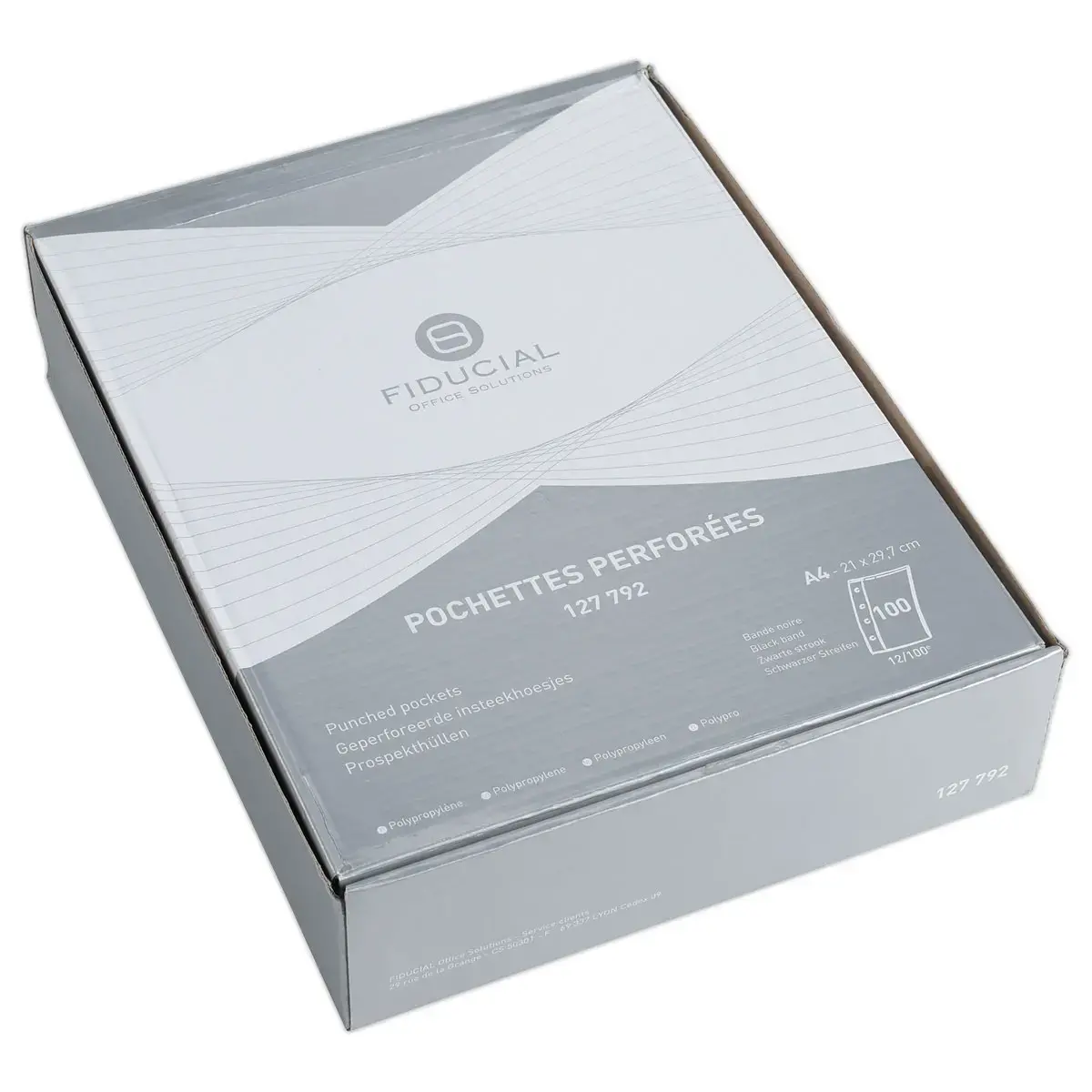 100 Pochettes perforées lisses 12/100e - FIDUCIAL