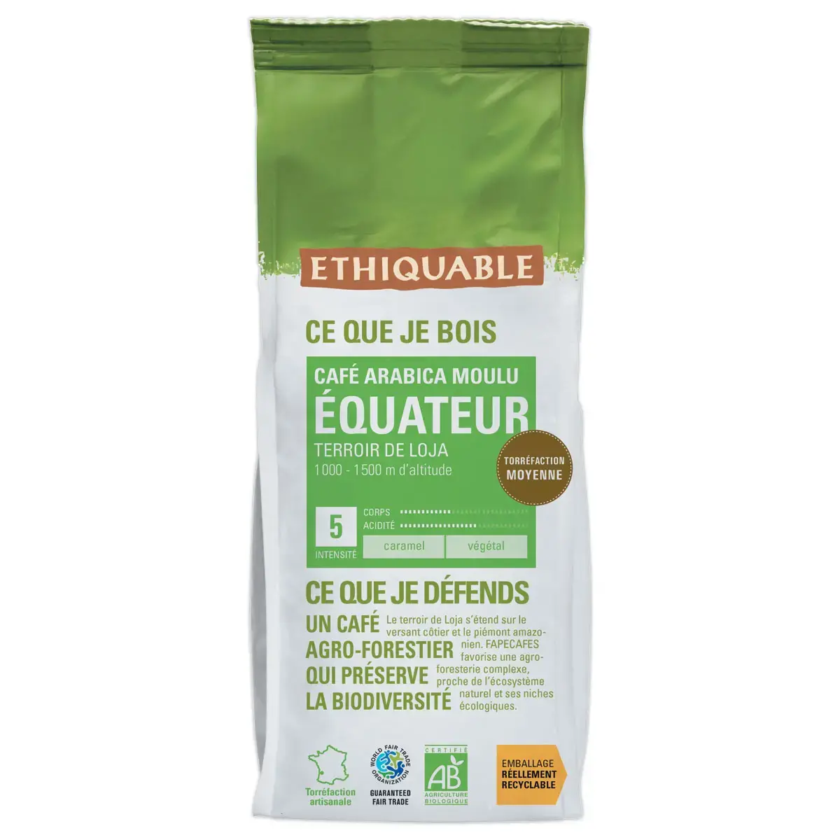 Café moulu biologique Equateur - 1 kg - ETHIQUABLE