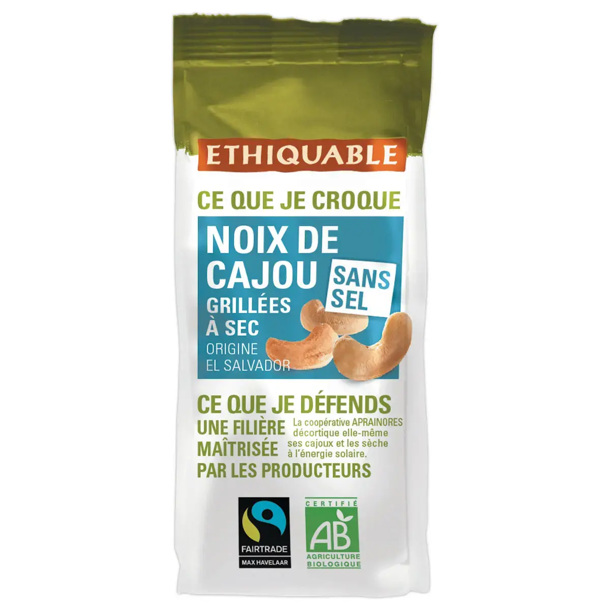 Noix de cajou sans sel Bio - 100g - ETHIQUABLE 