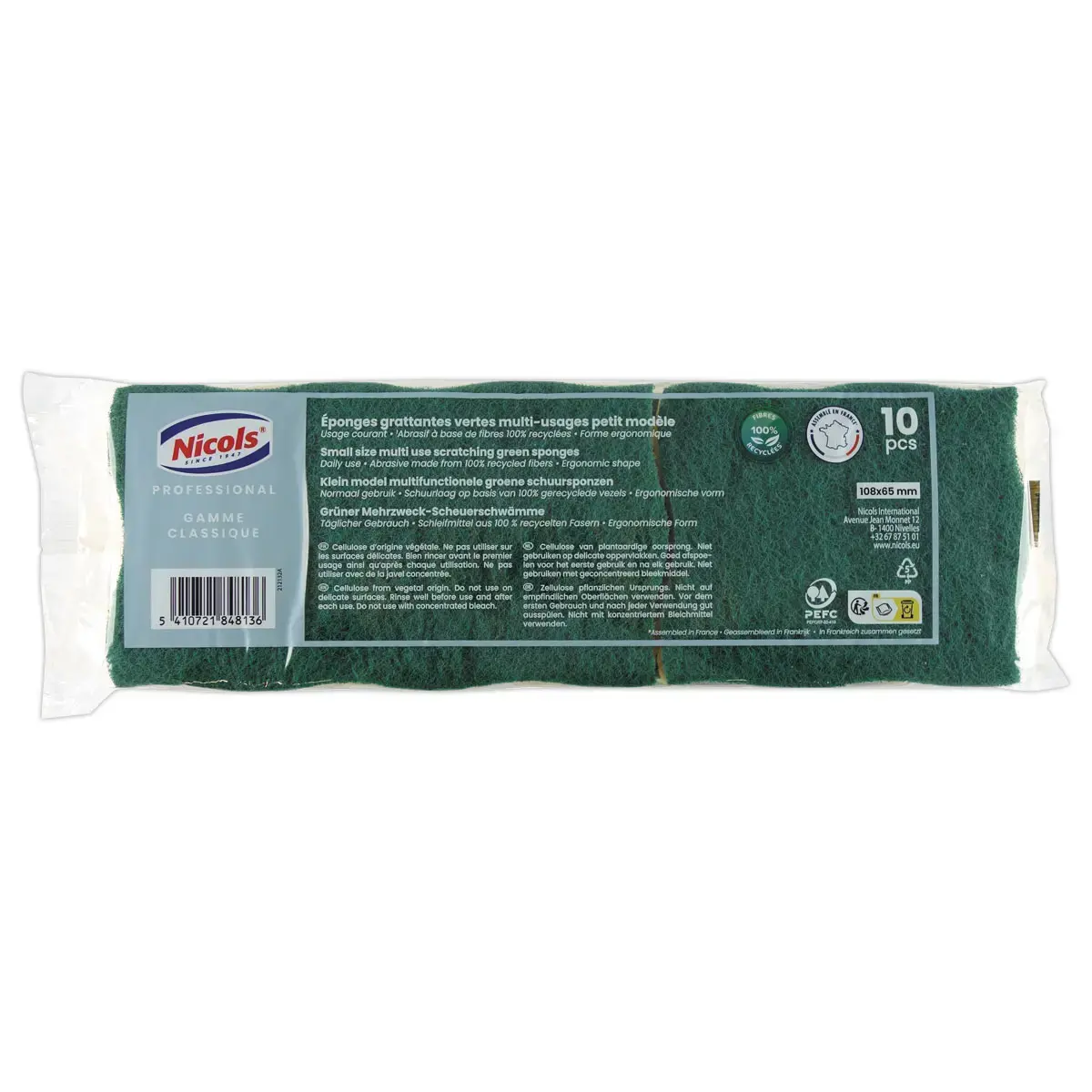 10 Tampons sur éponges - 10.9 x 6.9 cm - NICOLS