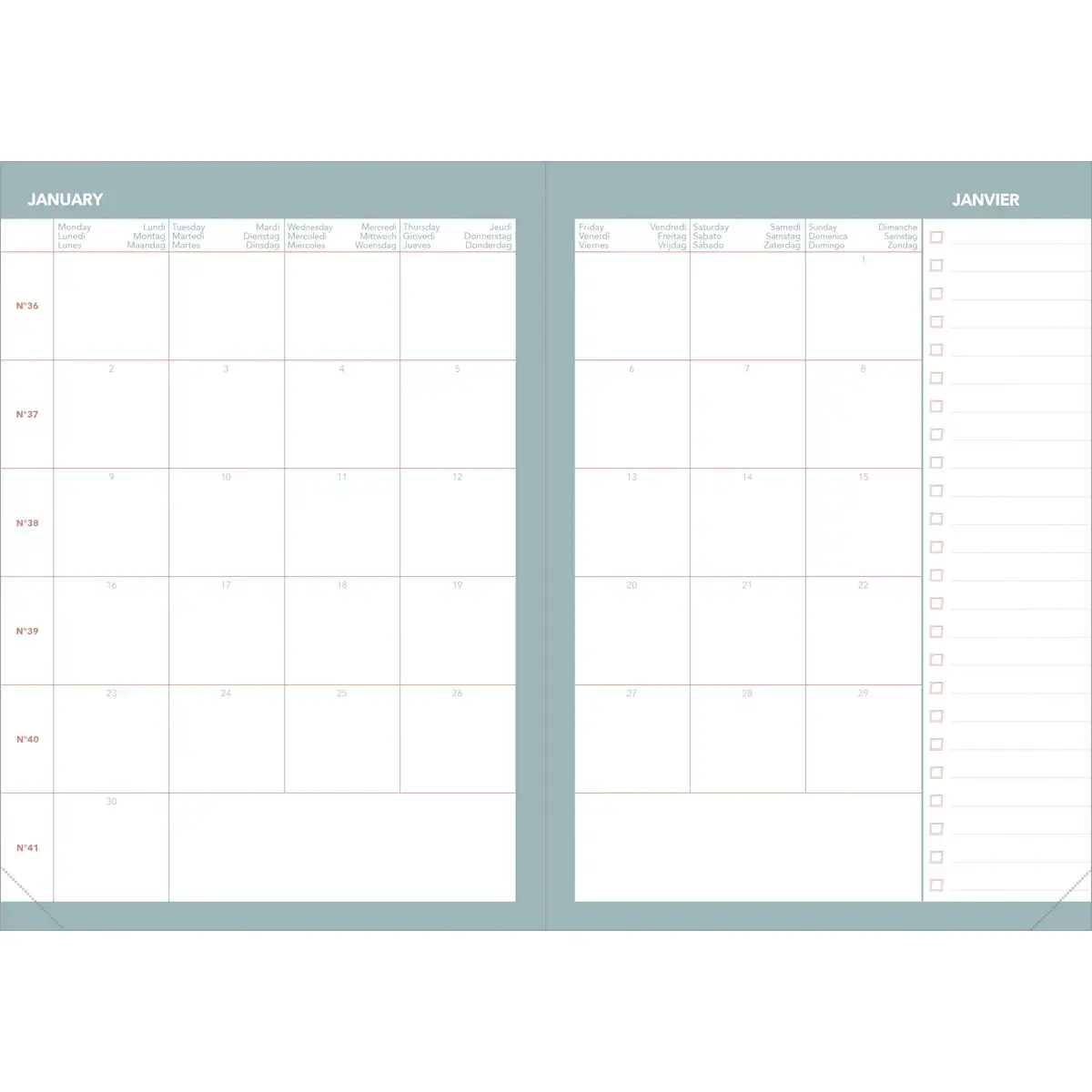 Agenda semainier AFFAIRES COLOR ML Ella - 10x15 cm - Beige - Décembre à décembre - QUO VADIS