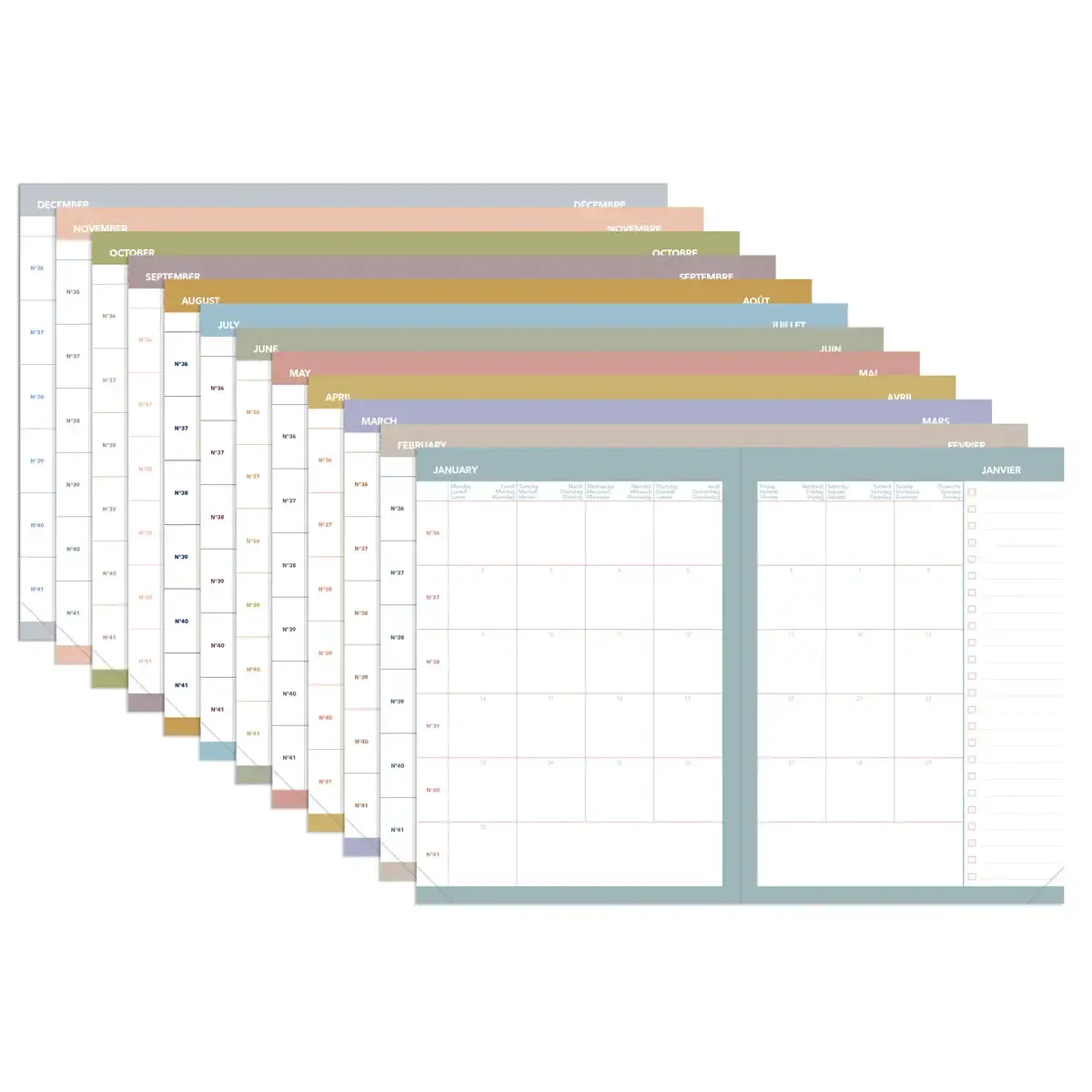 Agenda semainier AFFAIRES COLOR ML Ella - 10x15 cm - Beige - Décembre à décembre - QUO VADIS