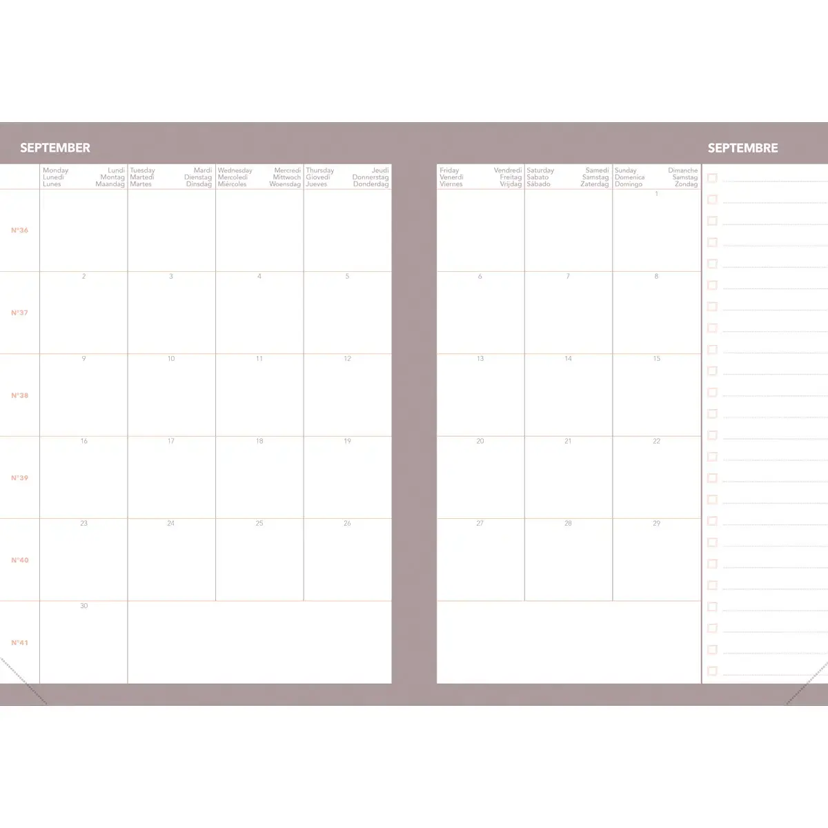 Agenda semainier AFFAIRES COLOR ML Ella - 10x15 cm - Beige - Décembre à décembre - QUO VADIS