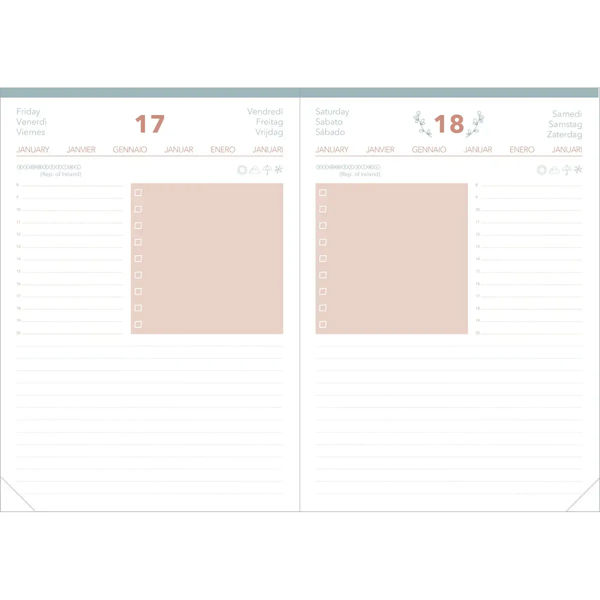 Agenda semainier AFFAIRES COLOR ML Ella - 10x15 cm - Beige - Décembre à décembre - QUO VADIS