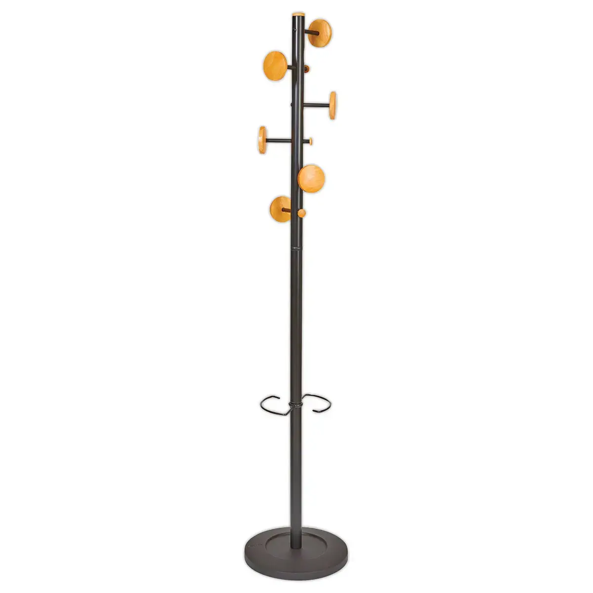 Portemanteau 6 pat&egrave;res bois MUSIC - Noir - ALBA 