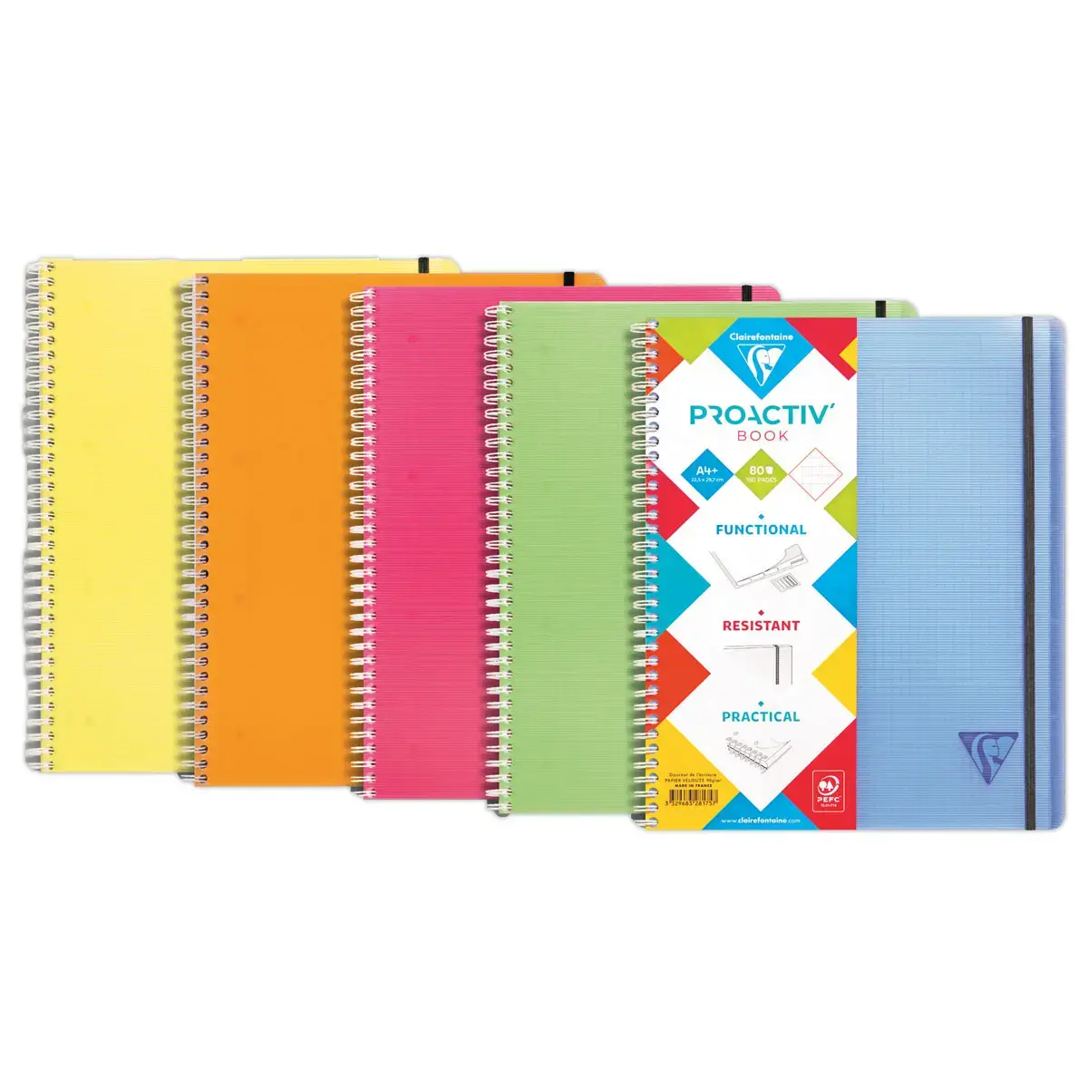 Cahier spirale A4+ Proactiv'Book - 5x5 - CLAIREFONTAINE