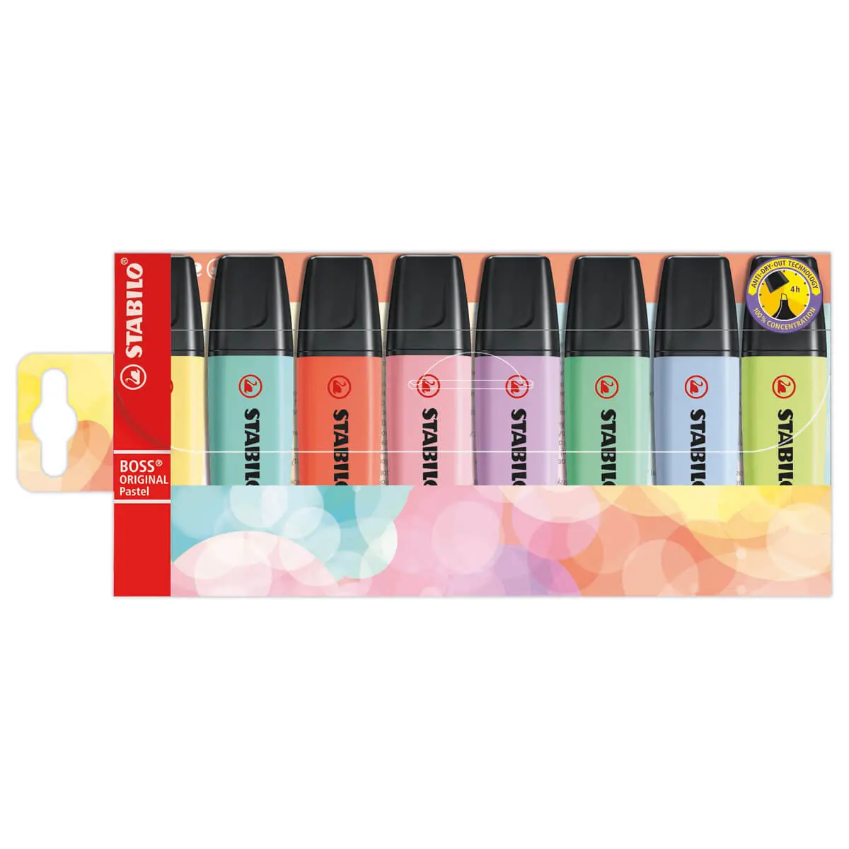 8 Surligneurs BOSS ORIGINAL Pastel - Pointe biseautée - Coloris assortis - STABILO