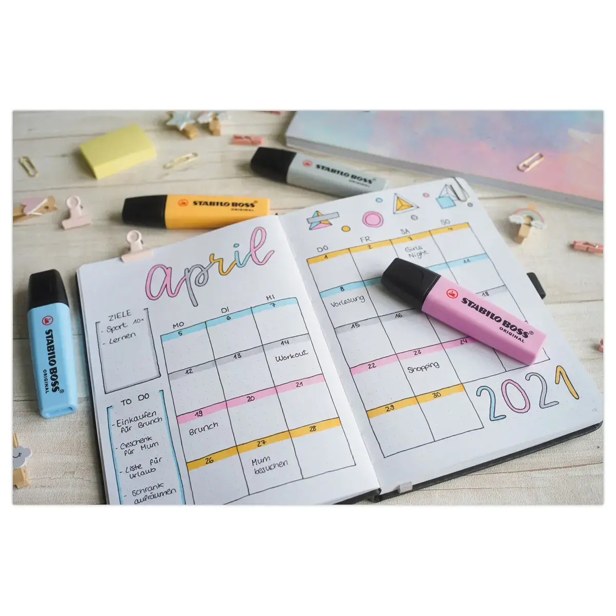 8 Surligneurs BOSS ORIGINAL Pastel - Pointe biseautée - Coloris assortis - STABILO