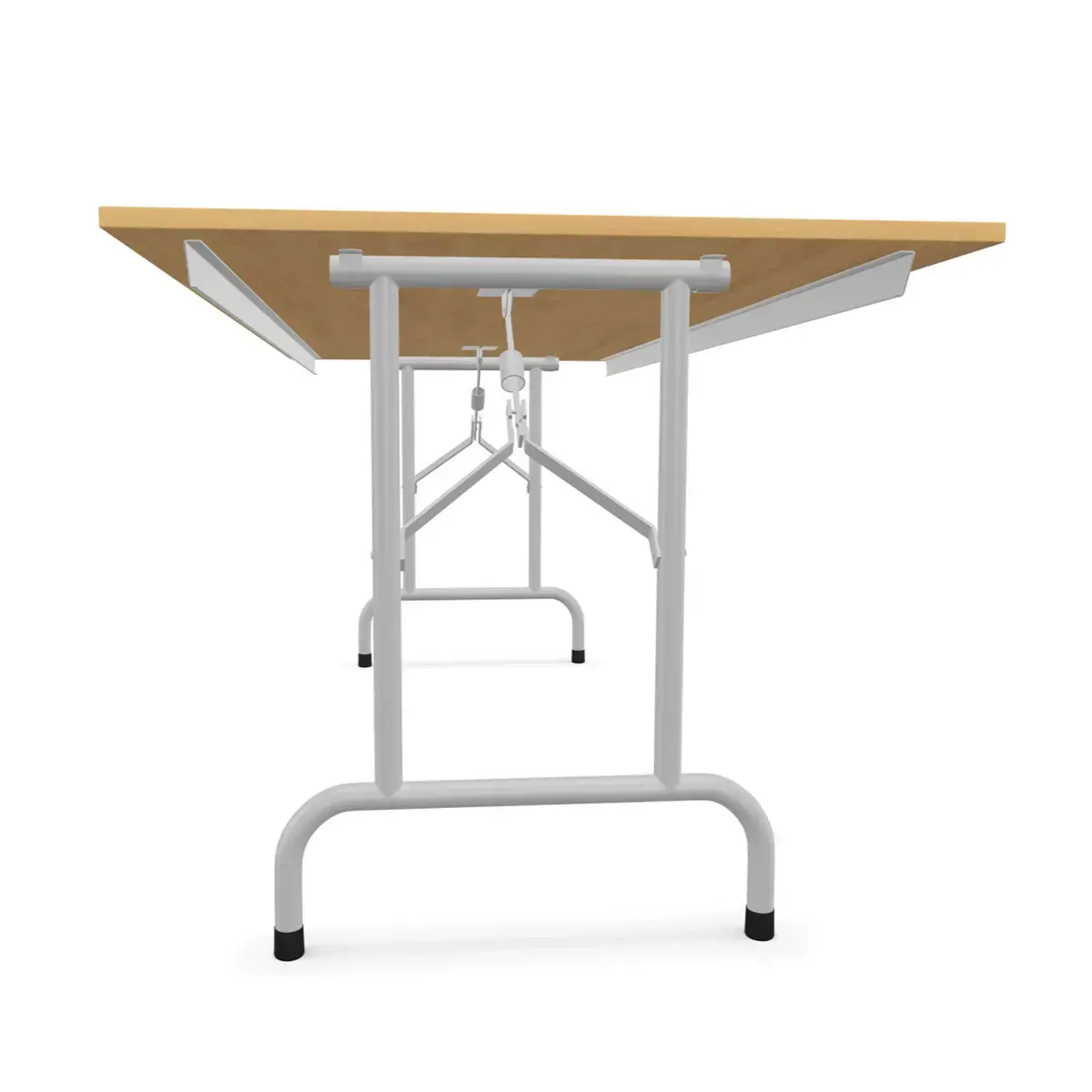 Table pliante Rico &ndash; 120 x 80 cm &ndash; H&ecirc;tre naturel et pieds aluminium 