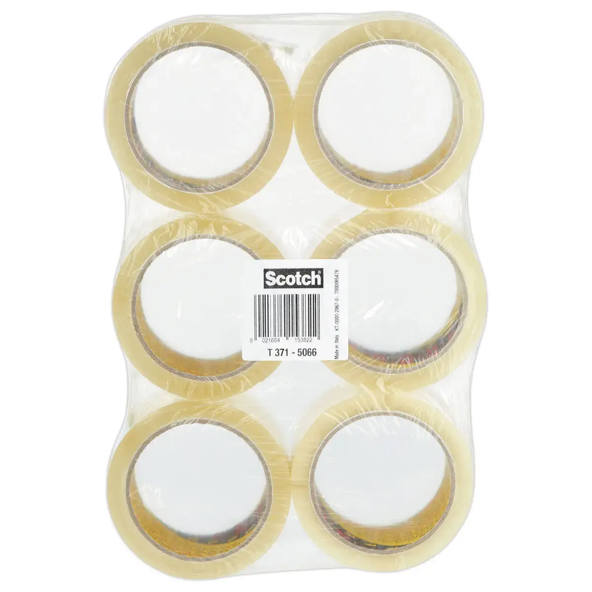 6 Rubans d'emballage 371 - Transparent - 50 mm x 66 m - 3M SCOTCH