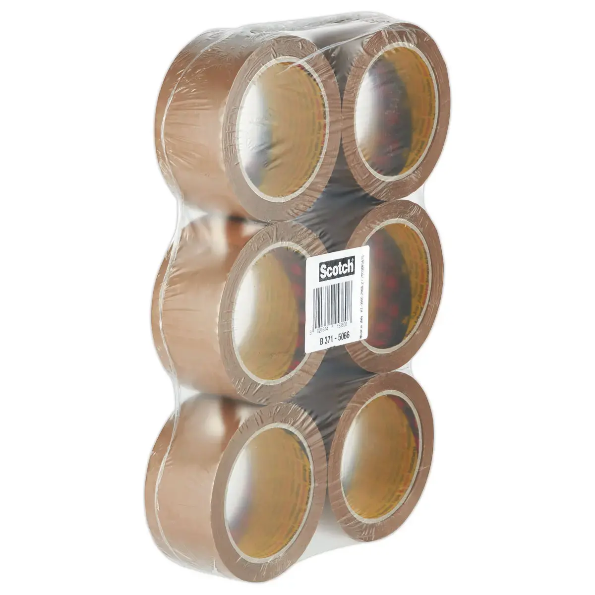 6 Rubans d'emballage 371 - Havane - 50 mm x 66 m - 3M SCOTCH