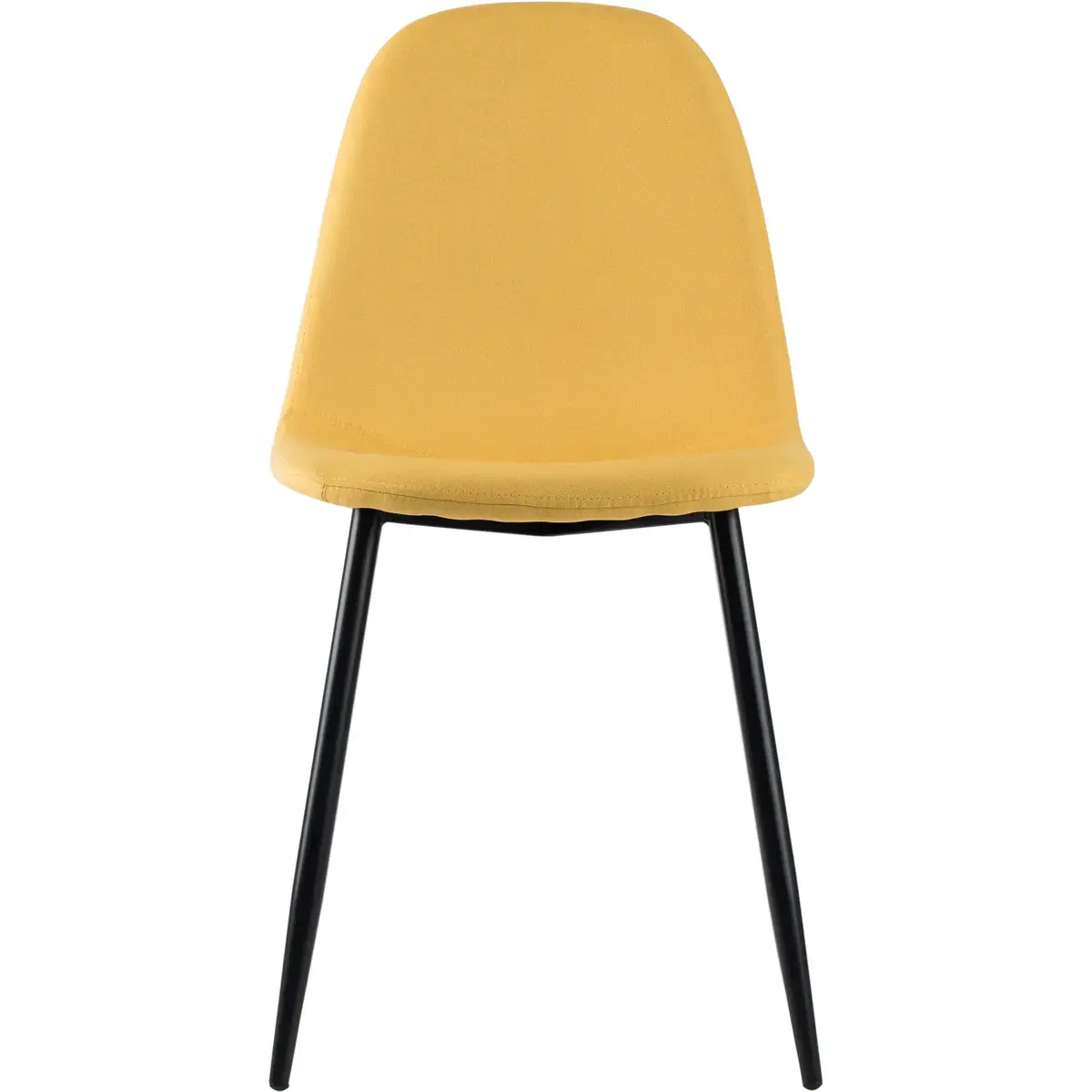 2 Chaises MUST H87 x P54 x L45 cm pied noir assise safran mont&eacute;es 