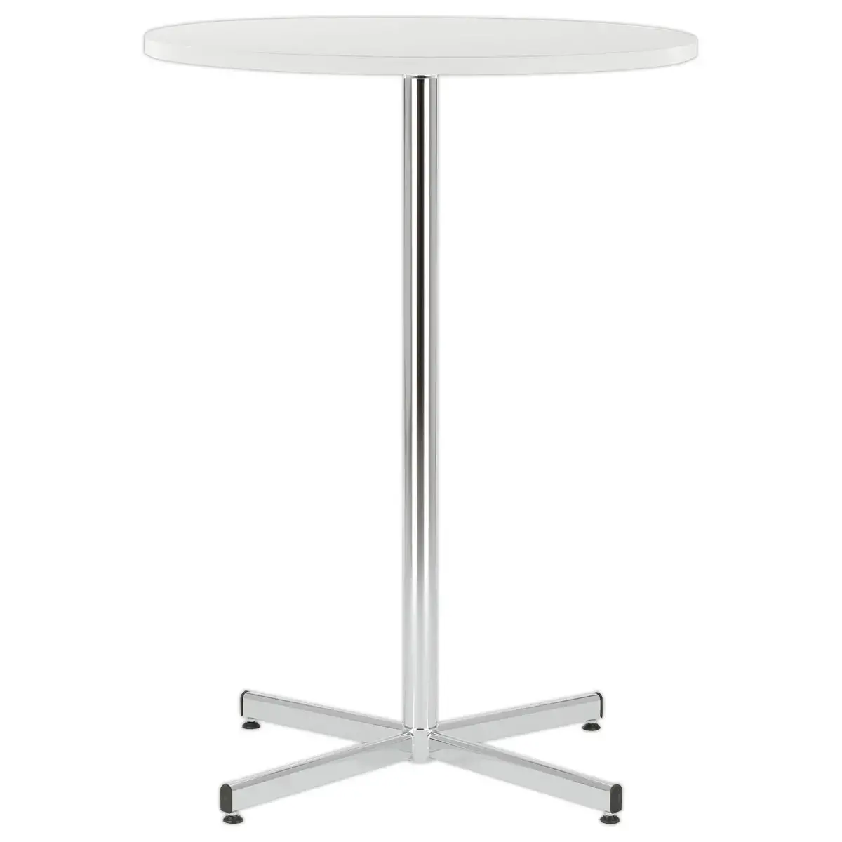 Table Cruzo H1100 Chromée mélaminé blanc ø 600 x 25 mm montée