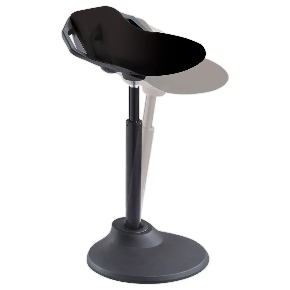 Tabouret ergonomique &agrave; bascule Flexy mont&eacute; - Noir 
