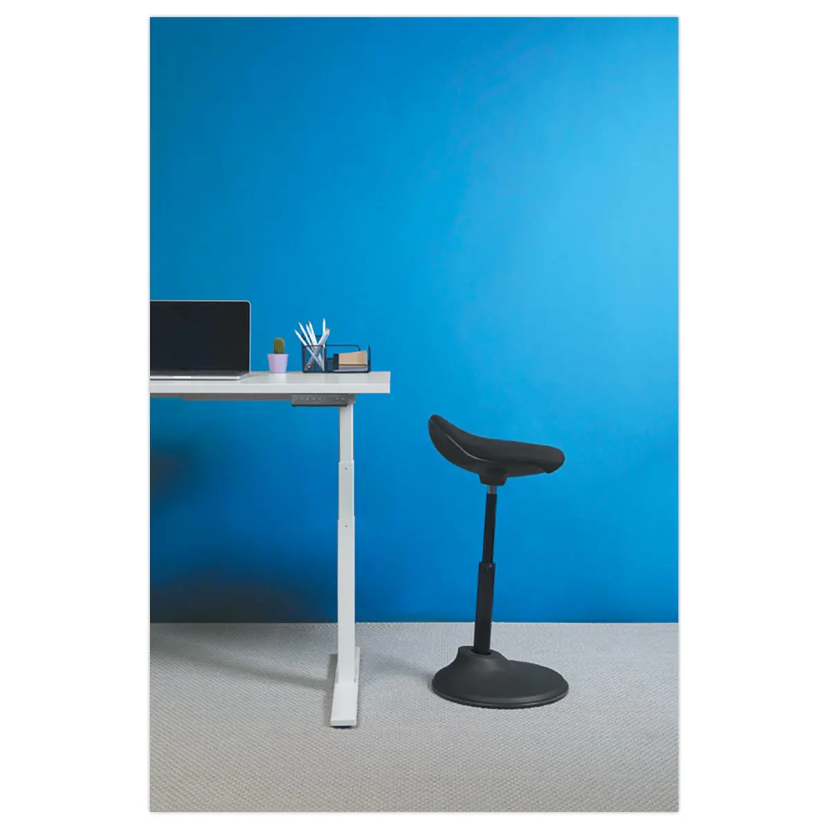 Tabouret ergonomique &agrave; bascule Flexy mont&eacute; - Noir 
