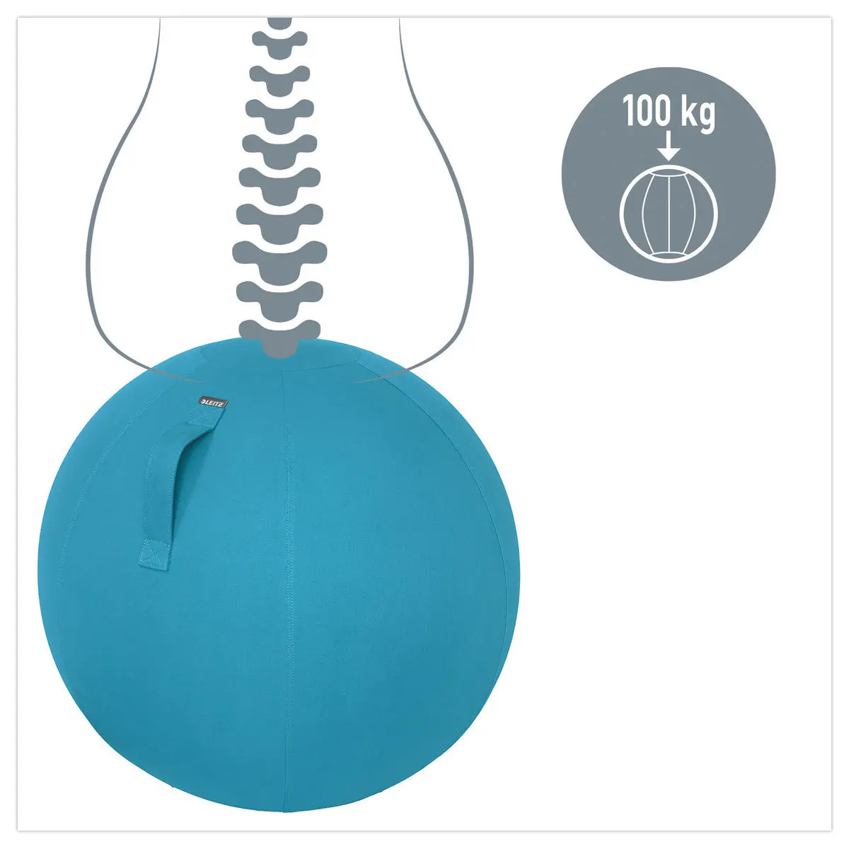 Ballon assise ergonomique Ergo Cosy Active - Ø 65 cm - Bleu - Leitz
