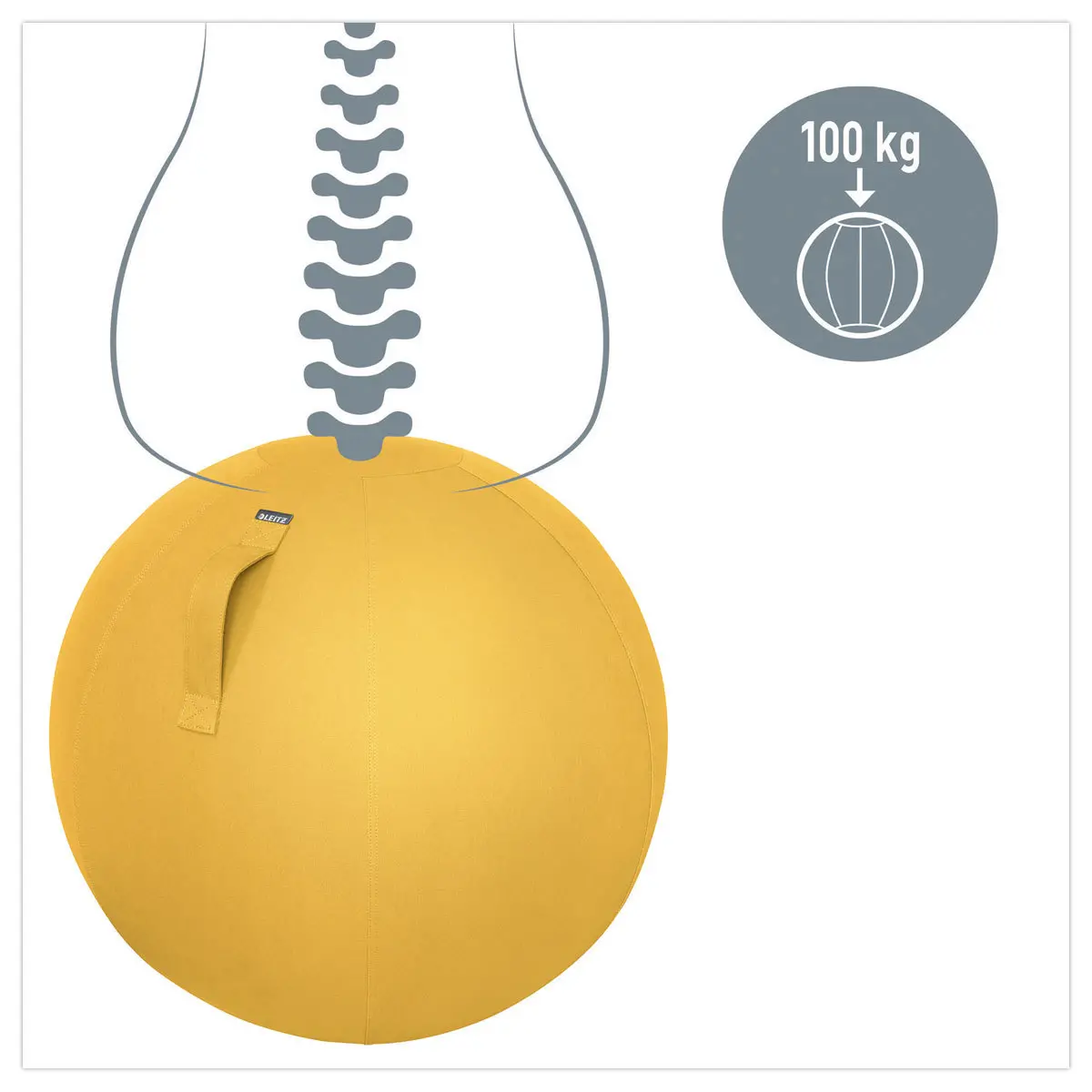 Ballon assise ergonomique Ergo Cosy Active - Ø 65 cm - Jaune - Leitz