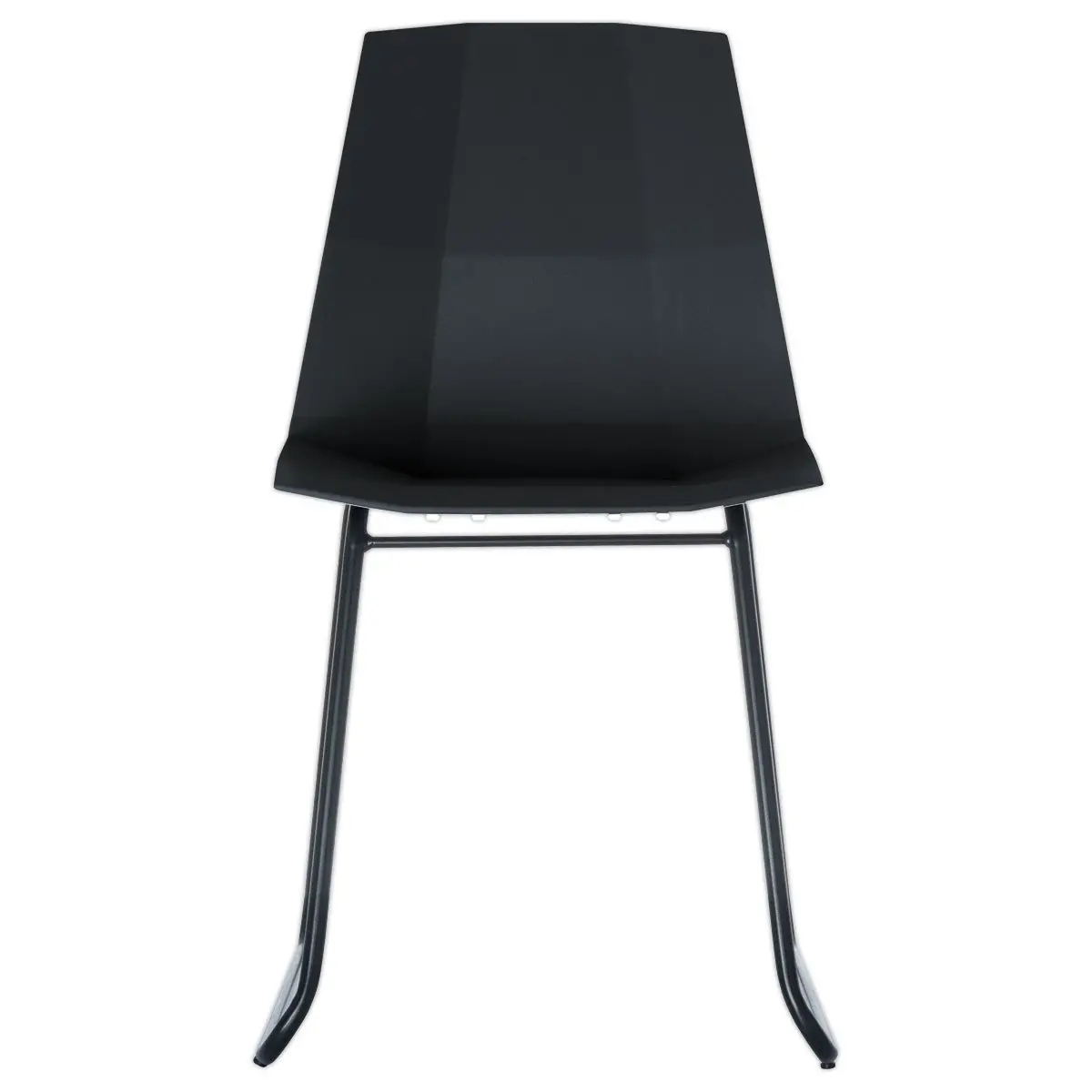 2 Chaises cube pieds forme trapèze noirsassise noire montées