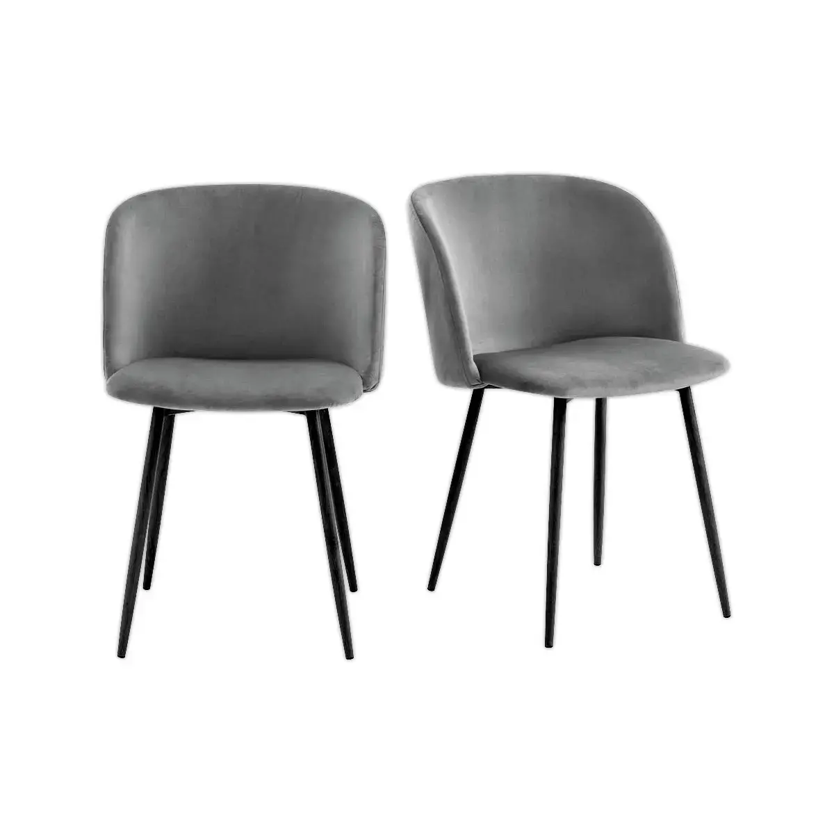 2 Fauteuils Must Pied noir assise grise
