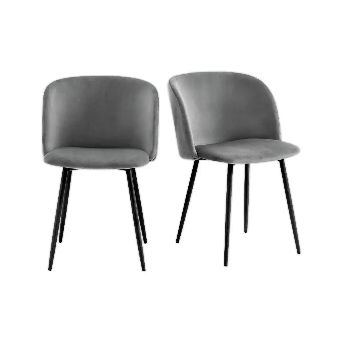 2 Fauteuils Must Pied noir assise grise montés