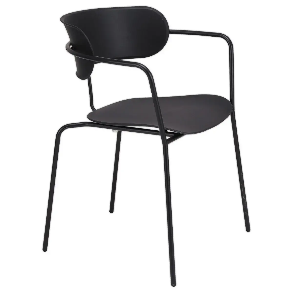 2 Chaises bistro pieds noirs assise noire