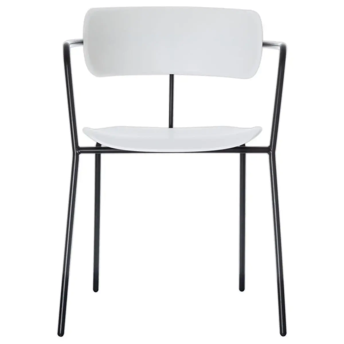 2 Chaises bistro pieds noirs assise blanche mont&eacute;es 
