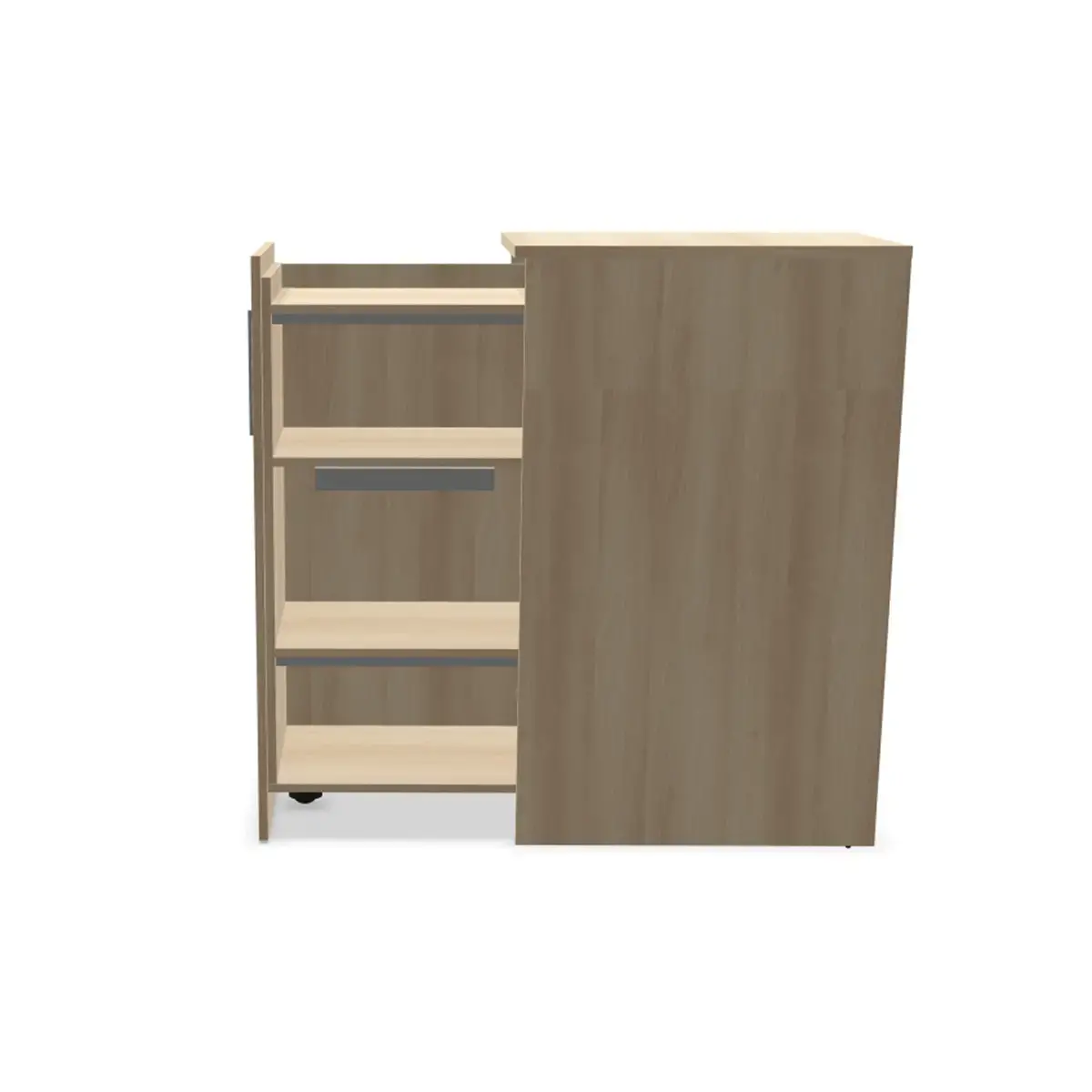 Tour de rangement ouverture à gauche H1300 acacia clair
