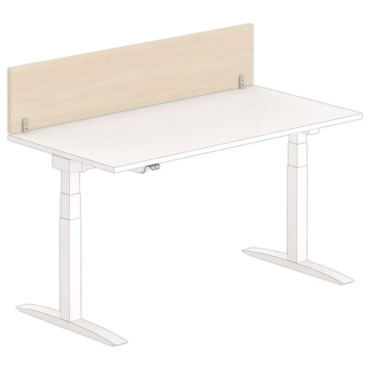 Cloisonnette pour bureau L. 160 acaciaclair/alu