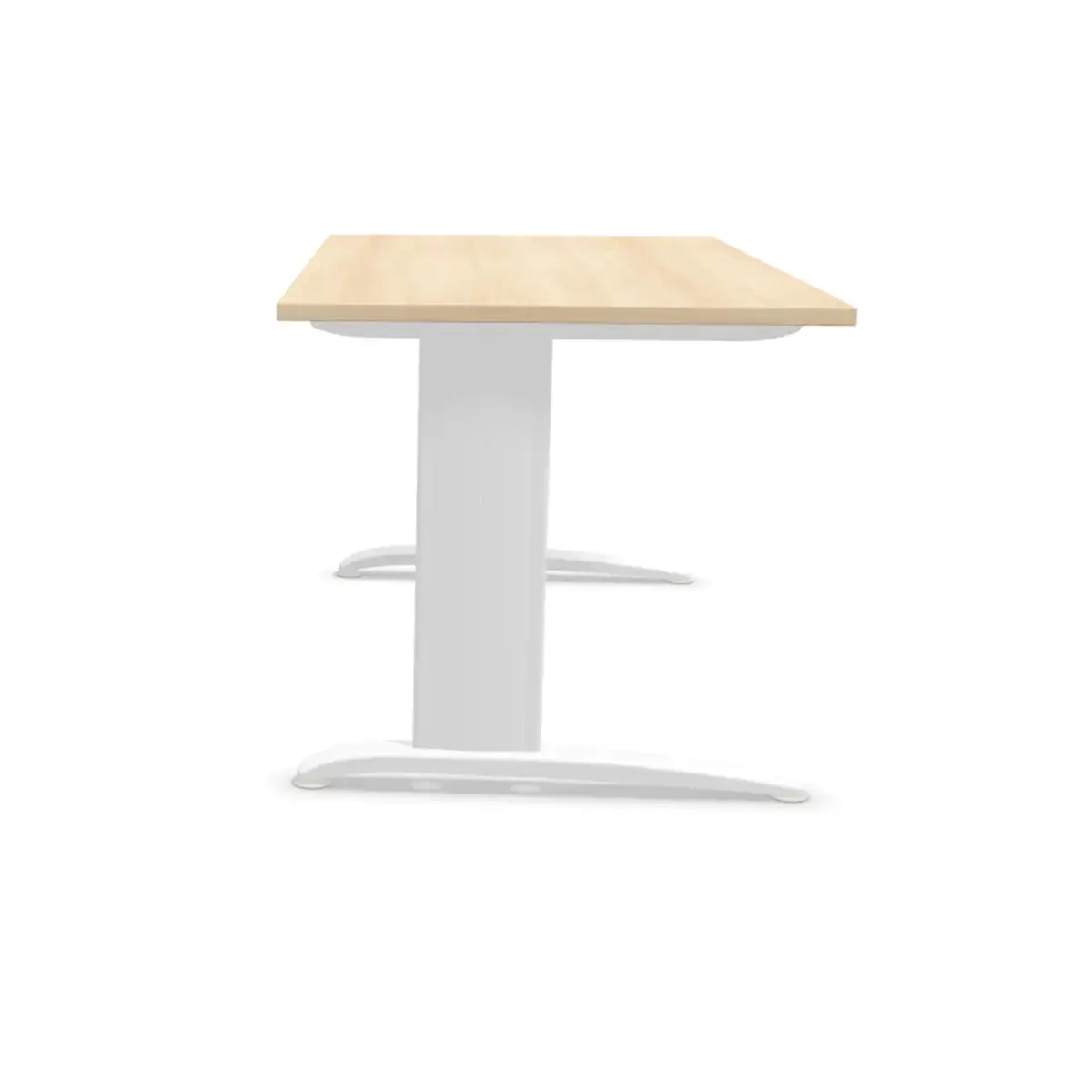 Bureau Buenos Aires - Plateau acacia clair et pieds blancs - 140 x 80 cm - FIDUCIAL OFFICE SOLUTIONS 