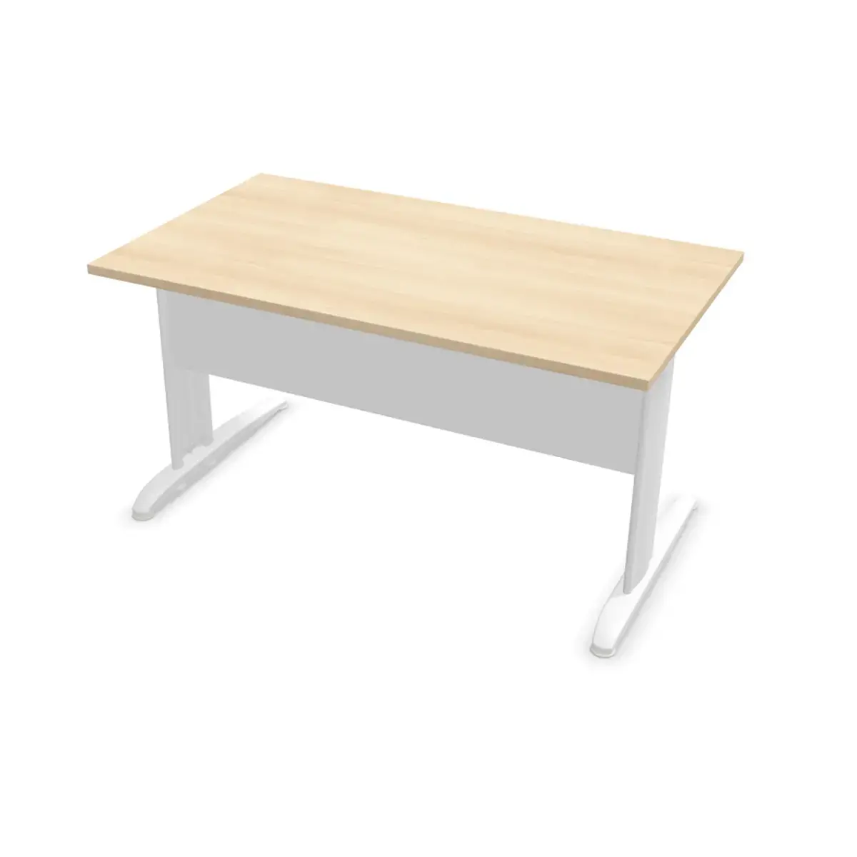 Bureau Buenos Aires - Plateau acacia clair et pieds blancs - 140 x 80 cm - FIDUCIAL OFFICE SOLUTIONS 