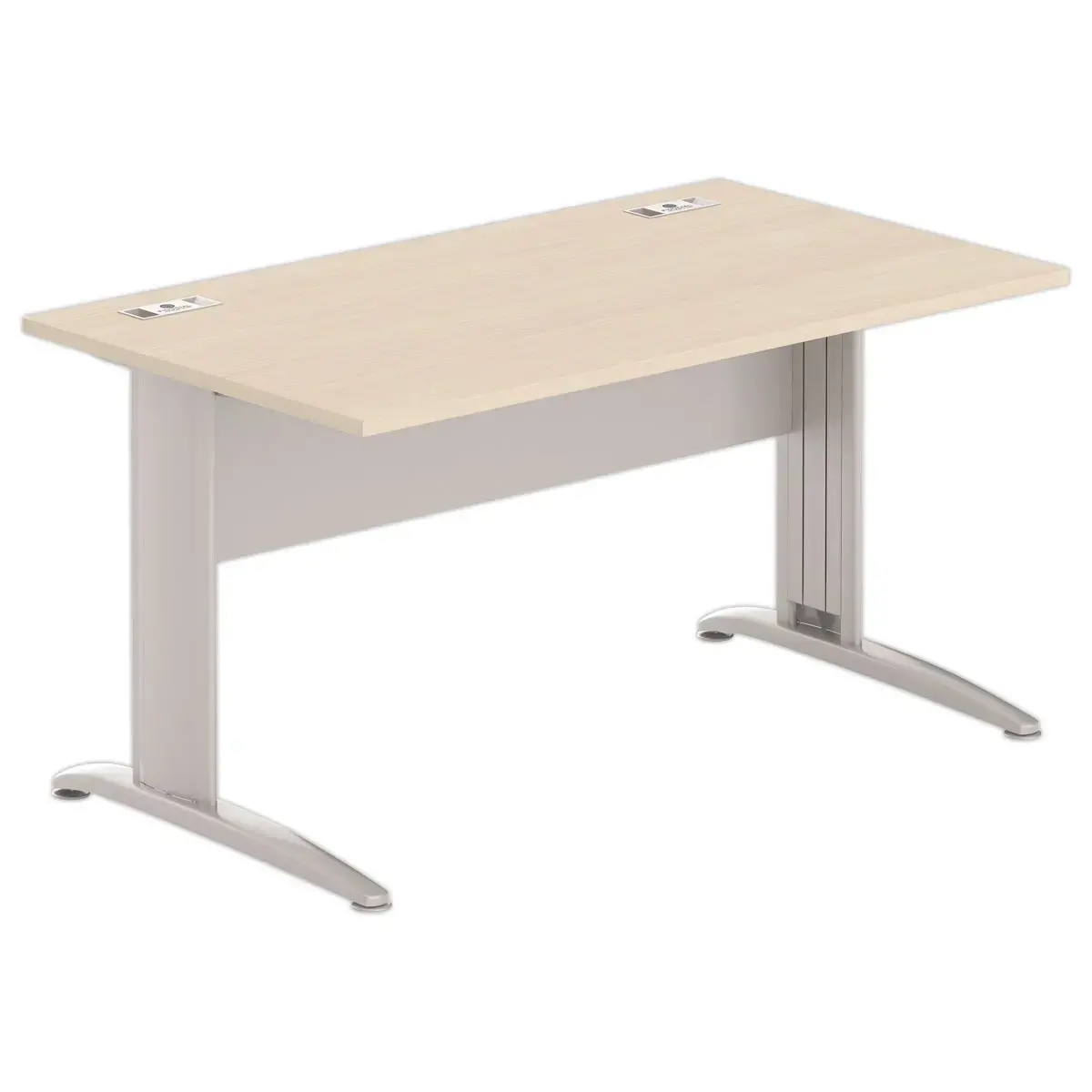 Bureau Buenos Aires - 140 x 80 - Acacia clair et pieds aluminium 