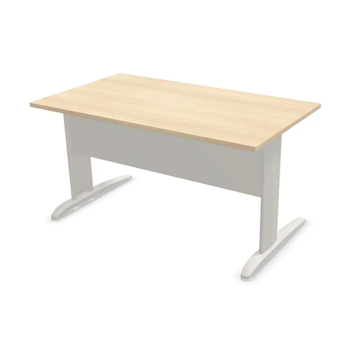Bureau Buenos Aires - 140 x 80 - Acacia clair et pieds aluminium 