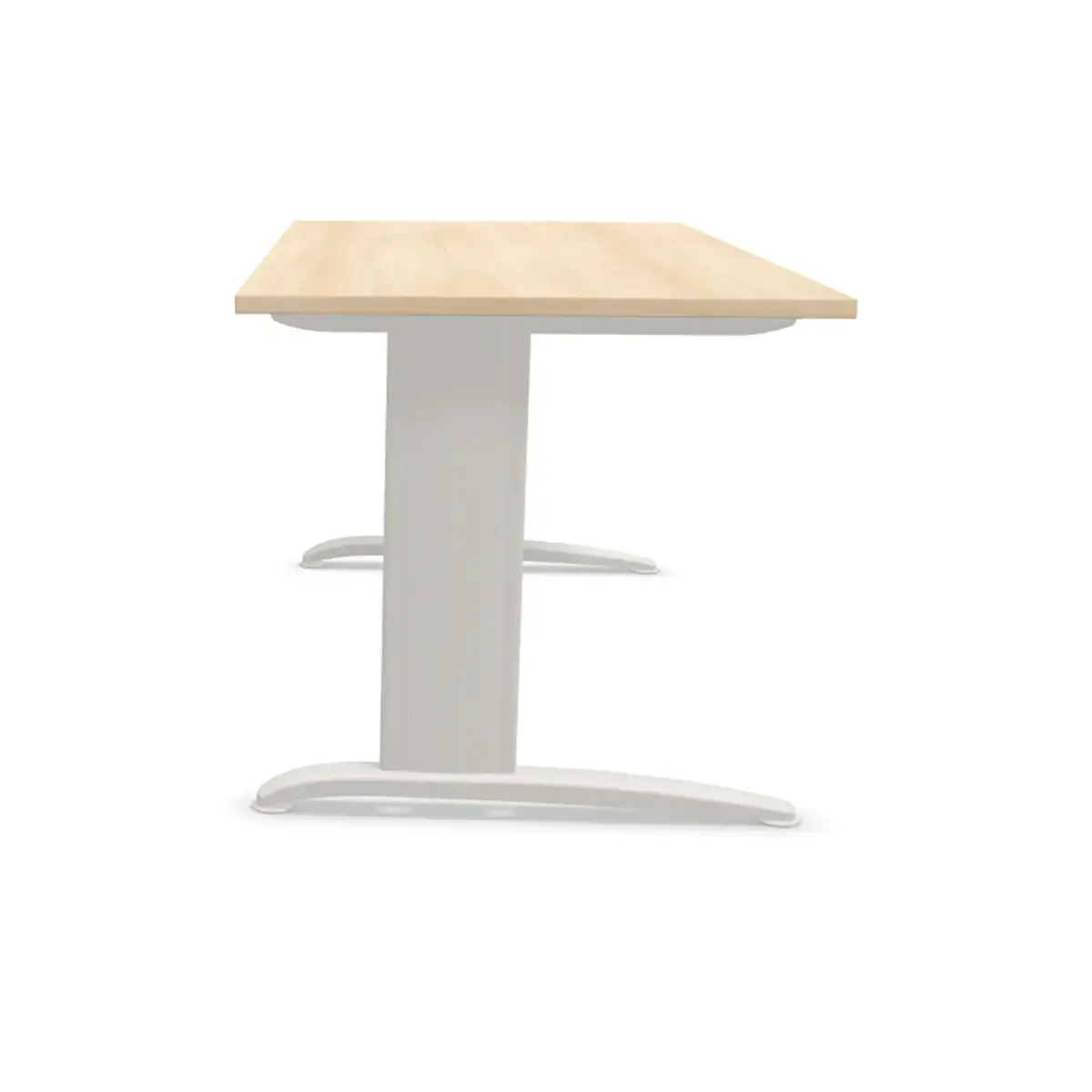 Bureau BUENOS AIRES - 160 x 80 cm - Acacia clair et pieds aluminium - FIDUCIAL OFFICE SOLUTIONS