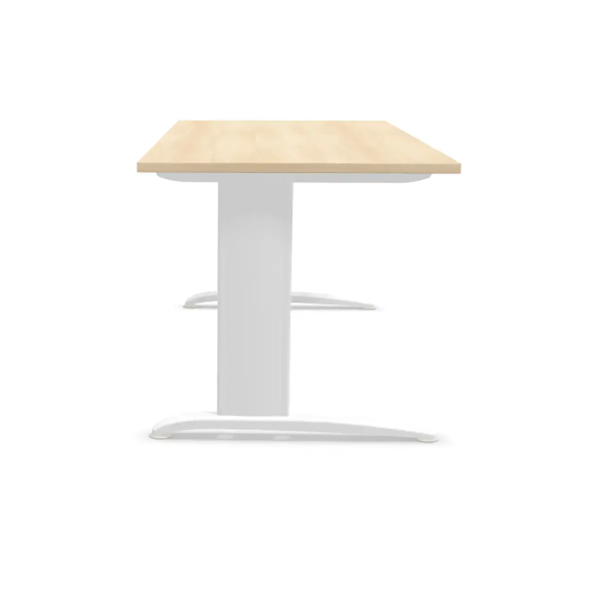 Bureau Buenos Aires - Plateau acacia clair et pieds blancs - 180x80 cm 