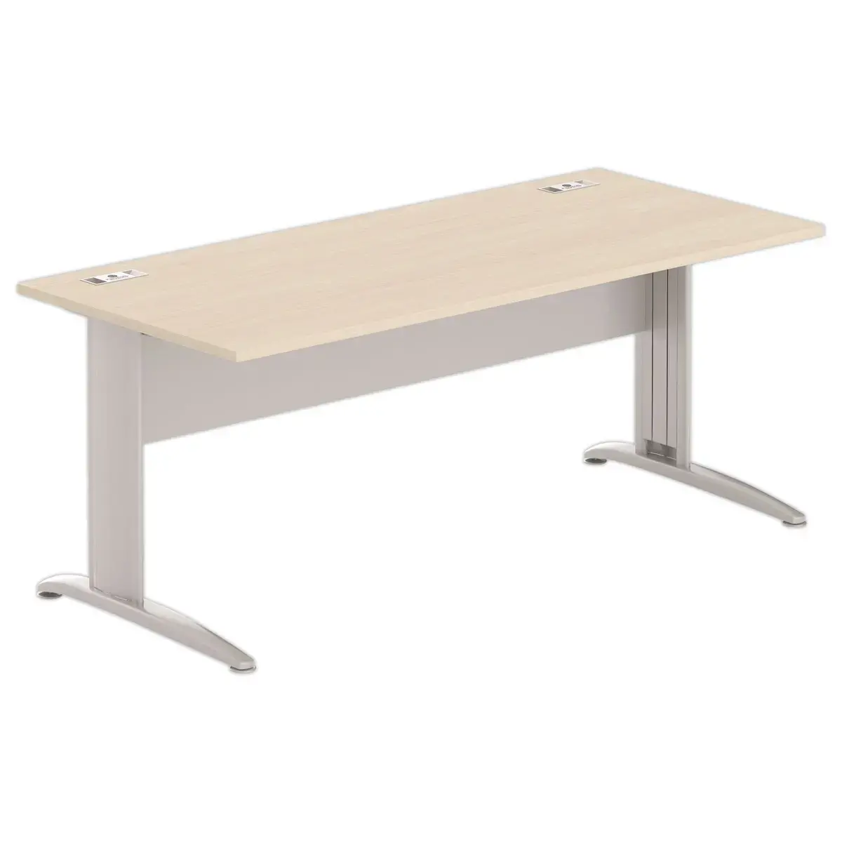 Bureau BUENOS AIRES - Plateau acacia clair et pieds aluminium - 180x80 cm
