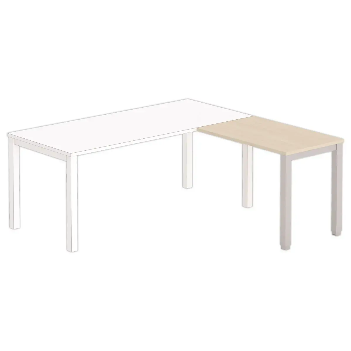 Retour BRUXELLES 98 x 60 plateau acacia - pieds alu