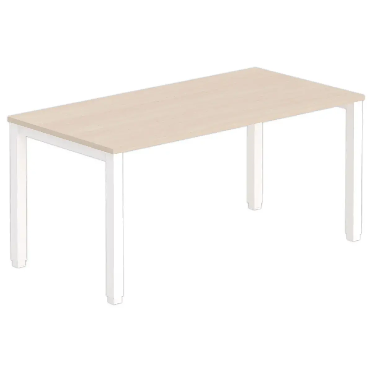 Bureau Bruxelles – 160 x 80 cm – Plateau acacia et pieds blancs - FIDUCIAL