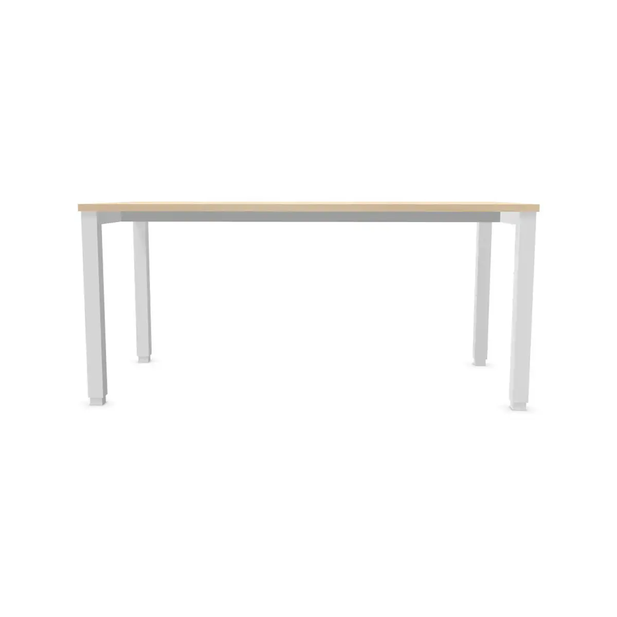Bureau Bruxelles – 160 x 80 cm – Plateau acacia et pieds blancs - FIDUCIAL