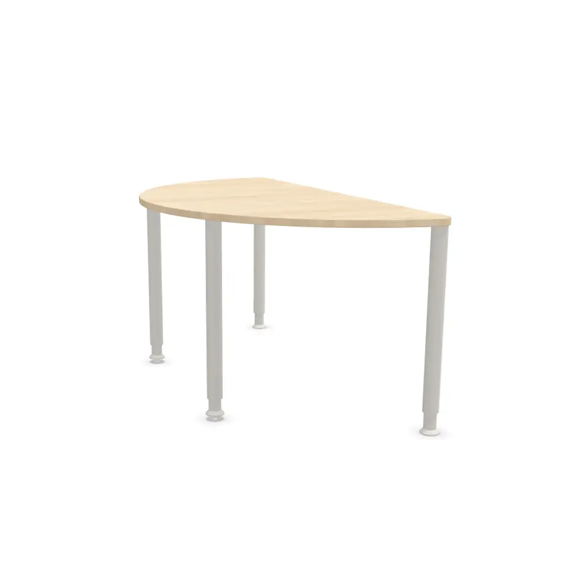 Compl&eacute;ment demi rond 160 acacia clair/alu 