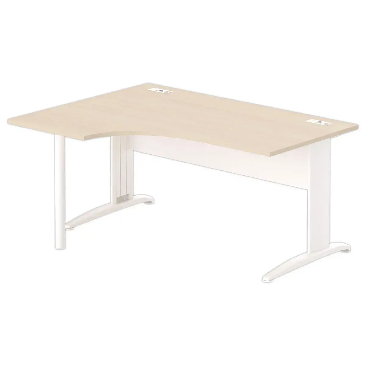 Bureau BUENOS AIRES compact retour à gauche acacia clair/blanc, L160