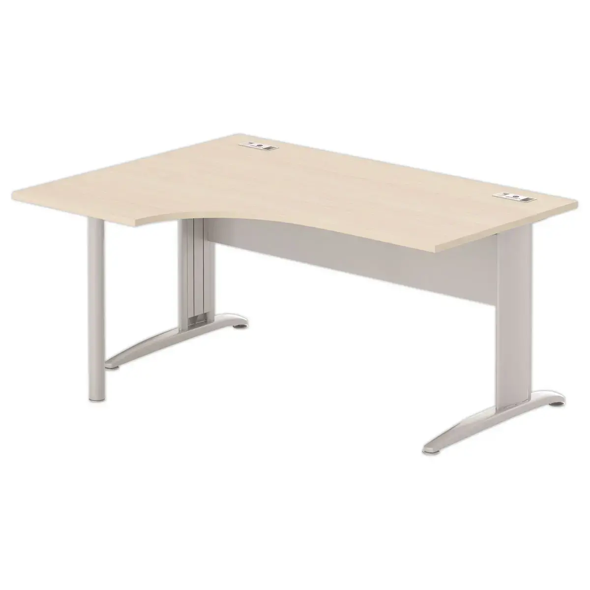 Bureau BUENOS AIRES compact retour à gauche acacia clair/alu
